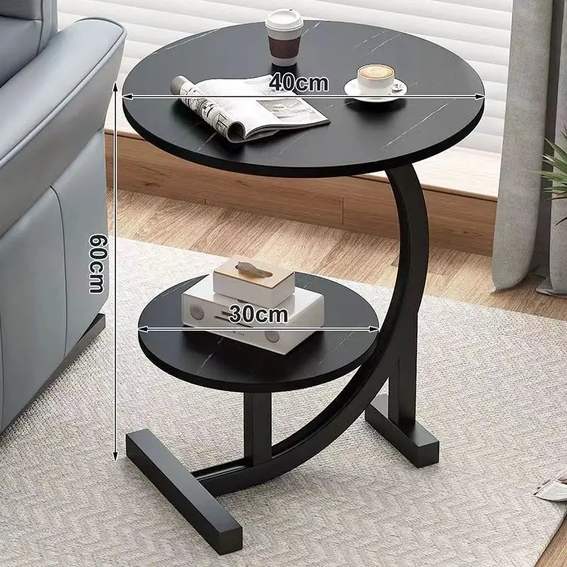 Tivara | Luxury Mini Side Table, Two Levels & Mobile