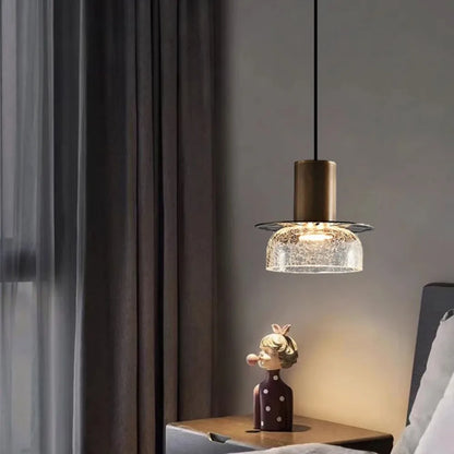 Candelora | Lampada a sospensione moderna in vetro con effetto craquelé