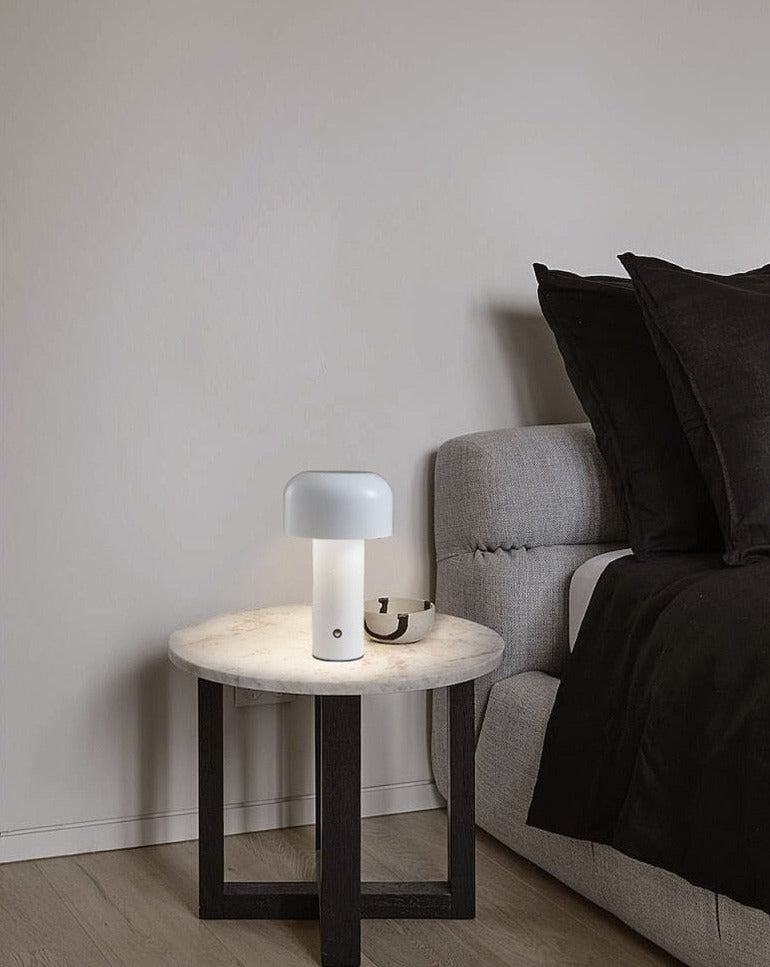 LumoFungo Classico | Lampada da tavolo retrò senza fili dal design italiano a forma di fungo