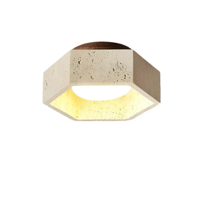 Albora – Lampada da soffitto LED Wabi Sabi in pietra naturale travertino