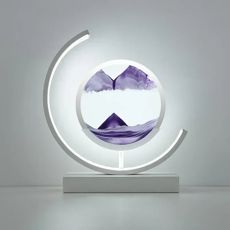 Soluna Drift | Lampada da tavolo LED con immagine di sabbia in movimento ed effetto clessidra 3D