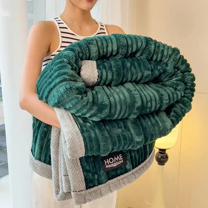 Flokira | Plaid polaire corail extra épais, doux des deux côtés