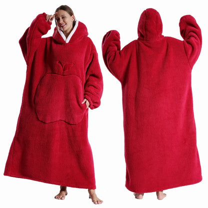 Hoodara | Oversized Sherpa Hoodie Blanket with Sleeves and Pocket