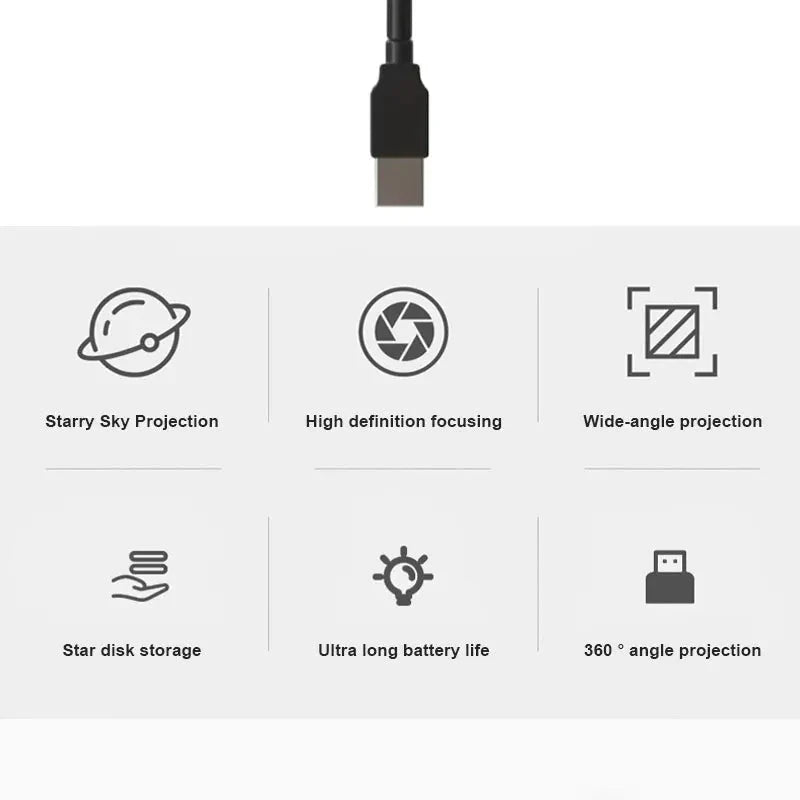Nebulio | Galaxy Projektor mit LED-Sternenhimmel, USB-Betrieb und 4 Effekten