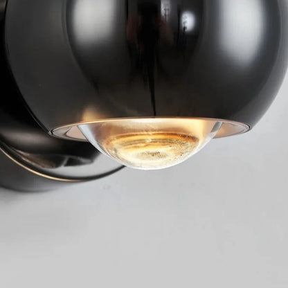 Lampada da parete LED Orbis – Lampada a sfera girevole in nero con orientamento luce a 360°