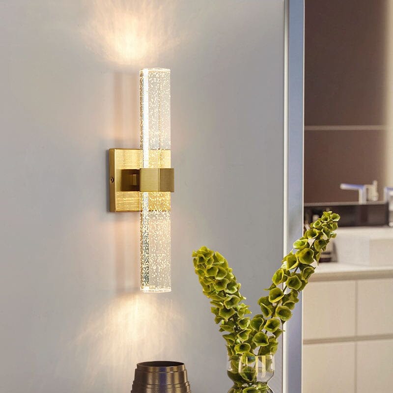 Applique LED da bagno moderna – Design elegante con vetro a bolle e protezione IP44