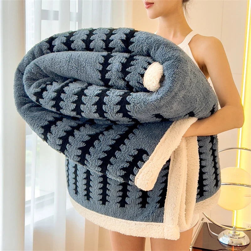 Velvory | Couverture douillette extra-épaisse en velours et flanelle pour le lit et le canapé
