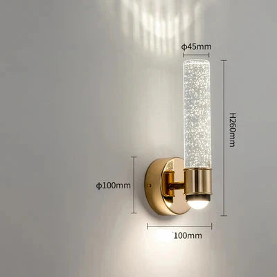 Lampada da parete in cristallo – Lampada da parete glamour con vetro a sfera e struttura in metallo