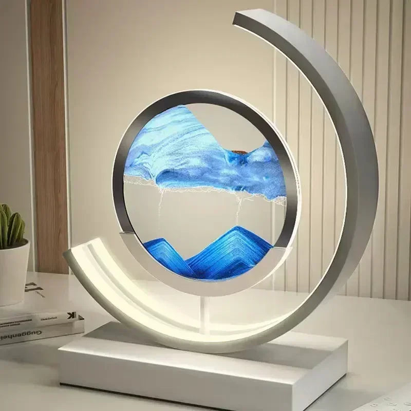 Soluna Drift | Lampada da tavolo LED con immagine di sabbia in movimento ed effetto clessidra 3D