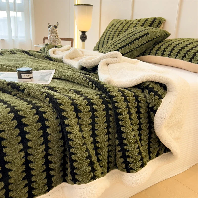 Velvory | Couverture douillette extra-épaisse en velours et flanelle pour le lit et le canapé