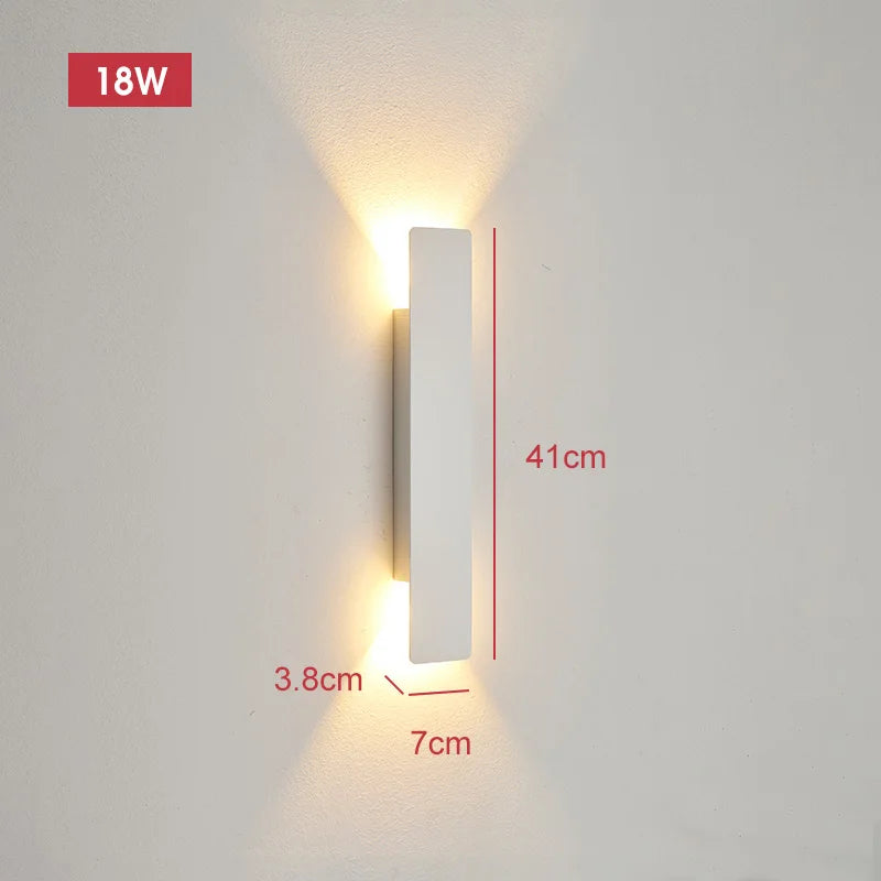 LumaStrix Noir | Applique LED da esterno resistente alle intemperie in alluminio, 18W