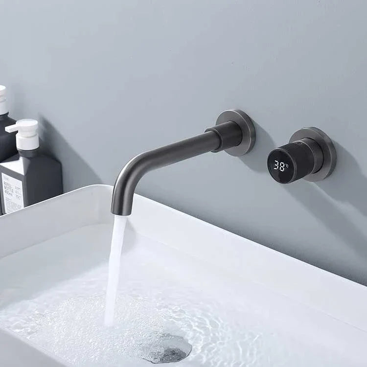 Valvoro Sense | Wall Faucet in Black Brass with Digital Display & Temperature Control
