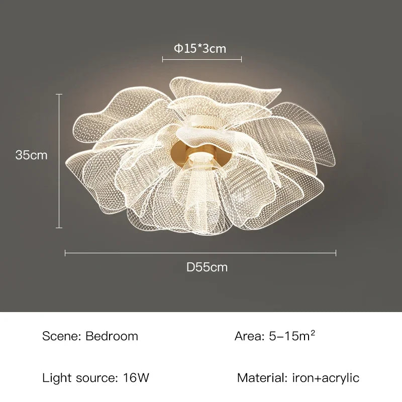Caelora | Plafonnier LED en forme de fleur pour chambre et salon