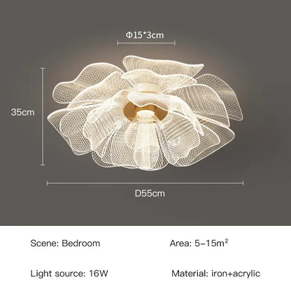 Caelora | Plafonnier LED en forme de fleur pour chambre et salon