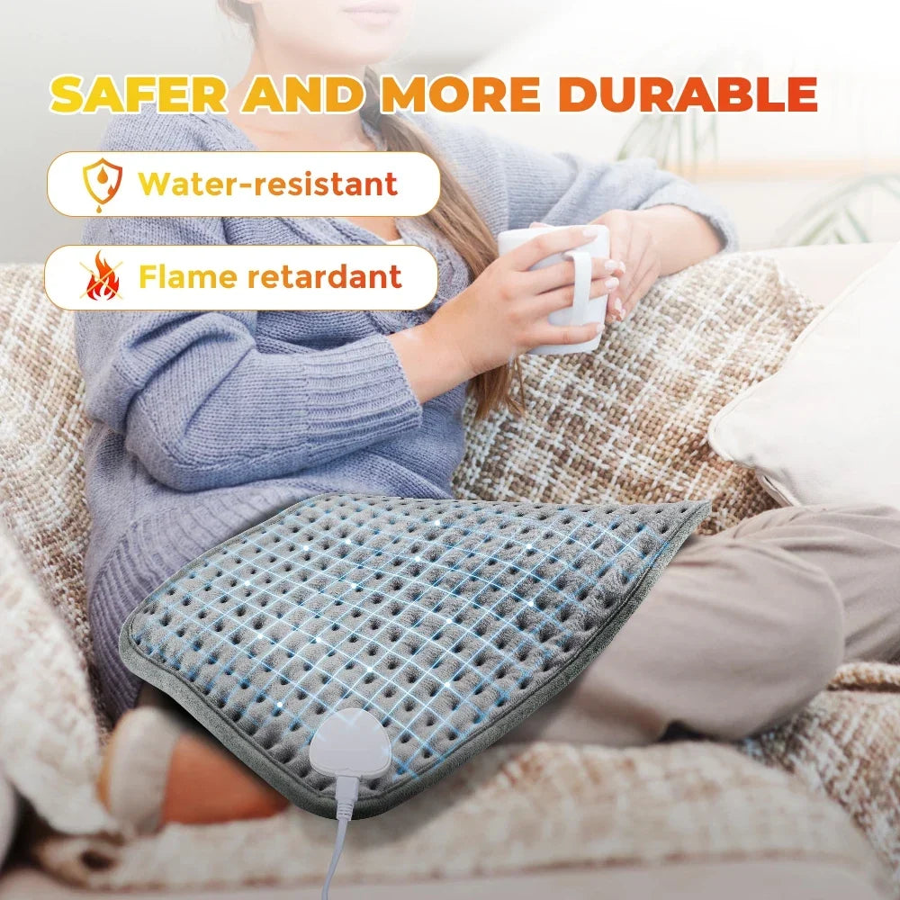 Salino | Almohadilla eléctrica de 58 × 29 cm con 9 niveles de temperatura y temporizador