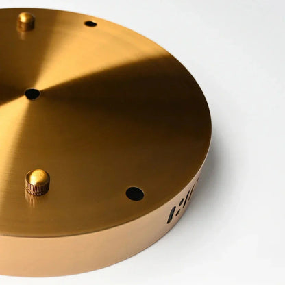 Lampada a sospensione Nina – Lampada da soffitto LED con 5 paralumi in vetro cristallo dorato