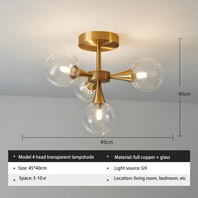 Lunavoire Sphere | LED Ceiling Light with Glass Globe for Living and Bedroom