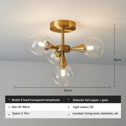 Lunavoire Sphere | LED Ceiling Light with Glass Globe for Living and Bedroom