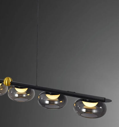 Lampada a sospensione Alexia con 4 cilindri di vetro – Lampada a sospensione LED moderna per sala da pranzo e soggiorno
