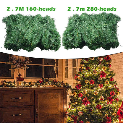 Vereno | Guirlande artificielle de sapin de 2,7 m pour décorer l’escalier et la cheminée à Noël