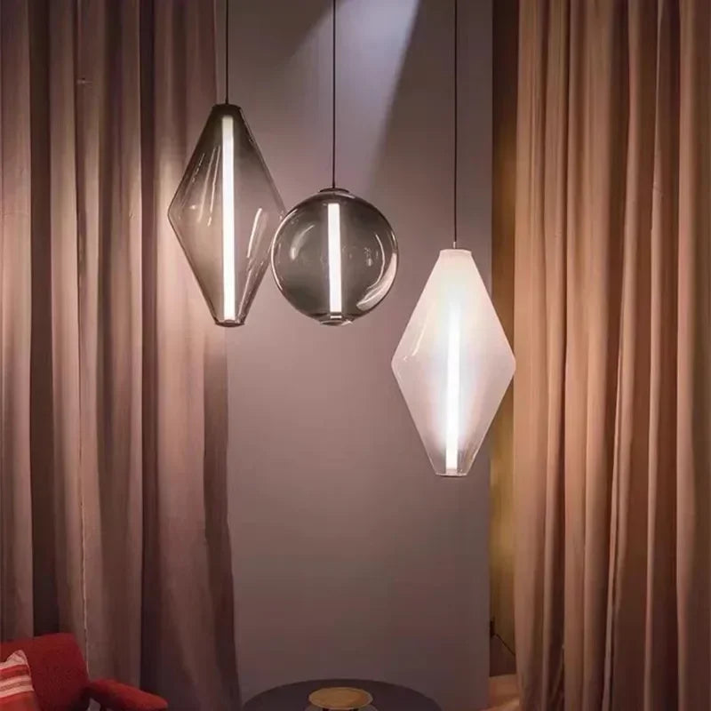 Pyrrhos | Lampada a sospensione in vetro scandinava per camera da letto e sala da pranzo