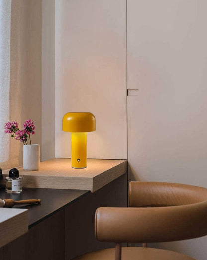 LumoFungo Classico | Lampada da tavolo retrò senza fili dal design italiano a forma di fungo