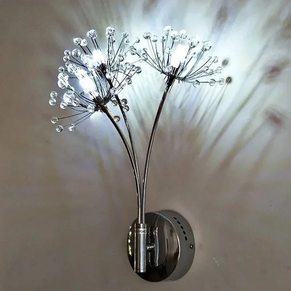 Lustrae – Modern Minimalist Crystal Wall Light in Dandelion Design