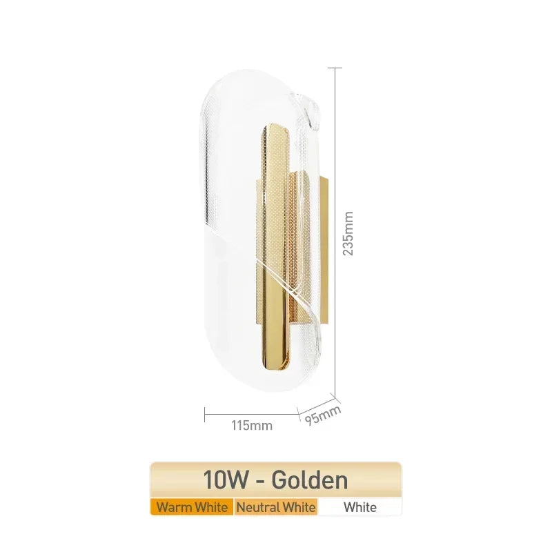 Lirien Alva | Applique LED in acrilico in stile scandinavo per camera da letto e soggiorno