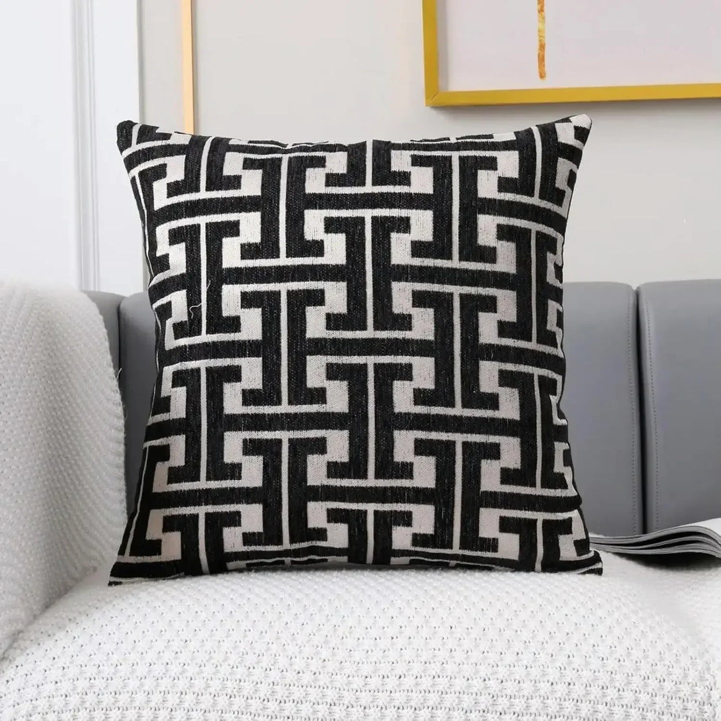 Amarae – Housse de coussin décorative brodée sans rembourrage pour canapé et salon