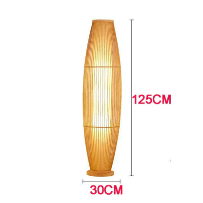 EcoBambu | Lampada Japandi in bambù | Lampada da terra LED sostenibile con design naturale per soggiorno