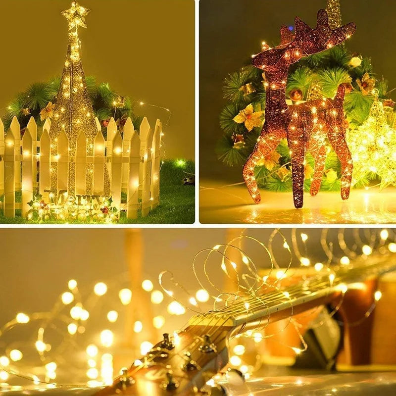 Funkira | LED Lichterkette aus Kupferdraht mit USB, Fernbedienung und Timer