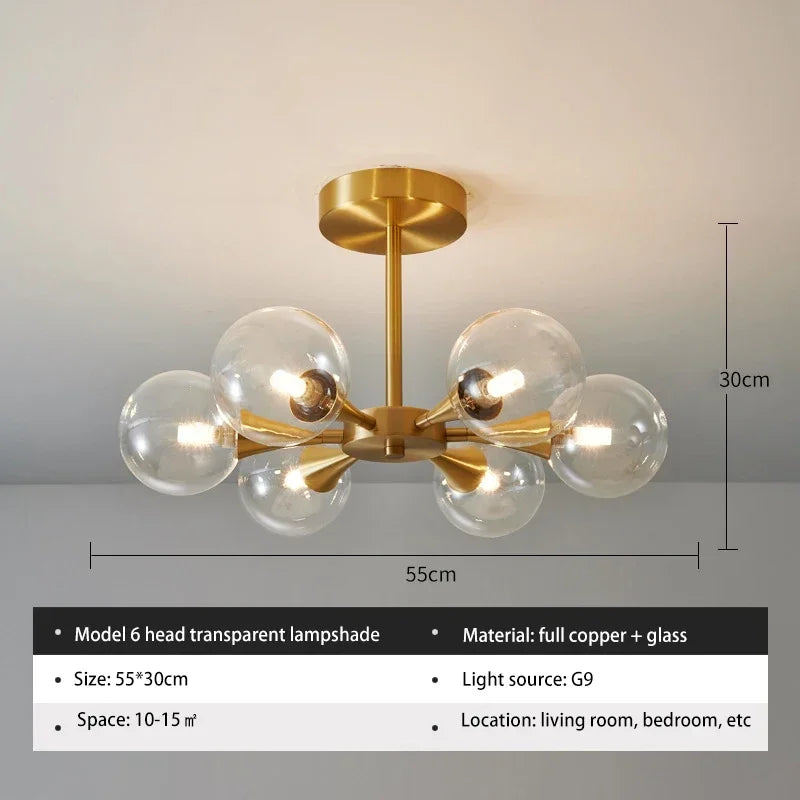 Lunavoire Sphere | LED Ceiling Light with Glass Globe for Living and Bedroom