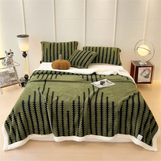 Velvory | Extra dicke Kuscheldecke aus Samt und Flanell für Bett und Sofa