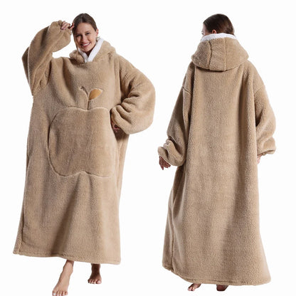 Hoodara | Oversized Sherpa Hoodie Blanket with Sleeves and Pocket