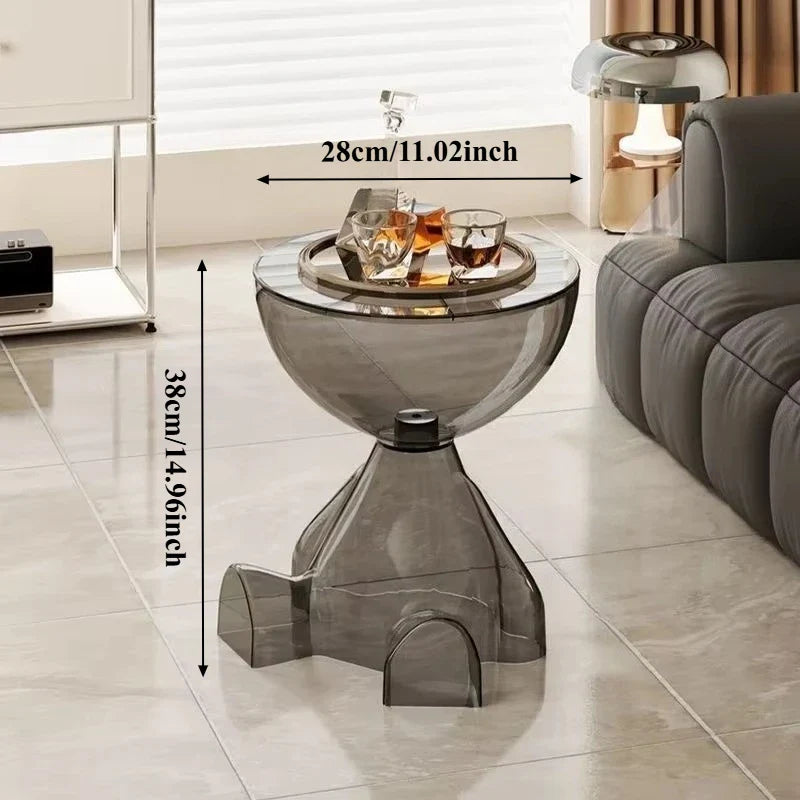 Elarithea – Table d'appoint gain de place en plastique transparent