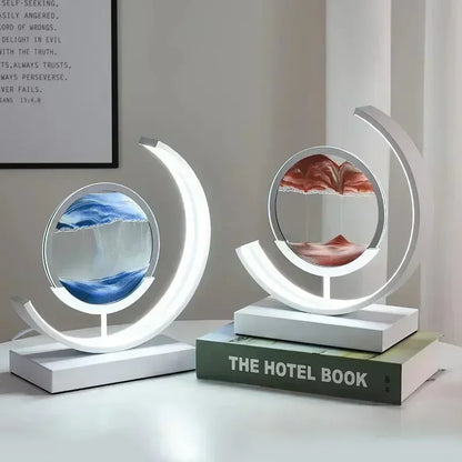 Soluna Drift | Lampada da tavolo LED con immagine di sabbia in movimento ed effetto clessidra 3D