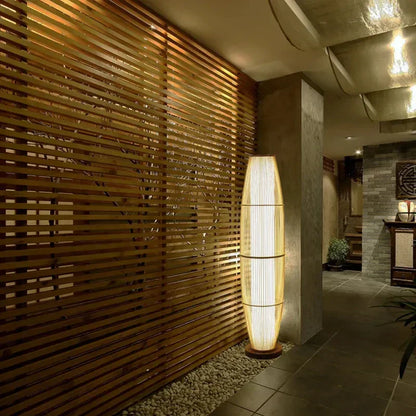 EcoBambu | Lampada Japandi in bambù | Lampada da terra LED sostenibile con design naturale per soggiorno