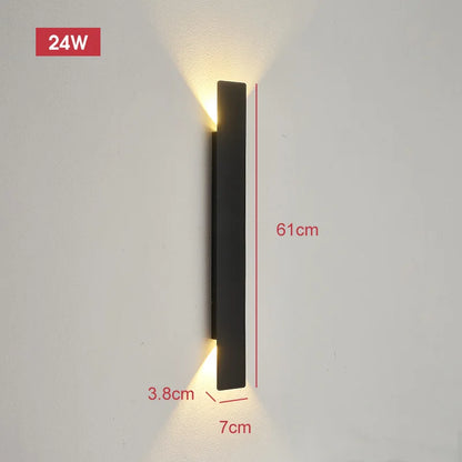LumaStrix Noir | Applique LED da esterno resistente alle intemperie in alluminio, 18W