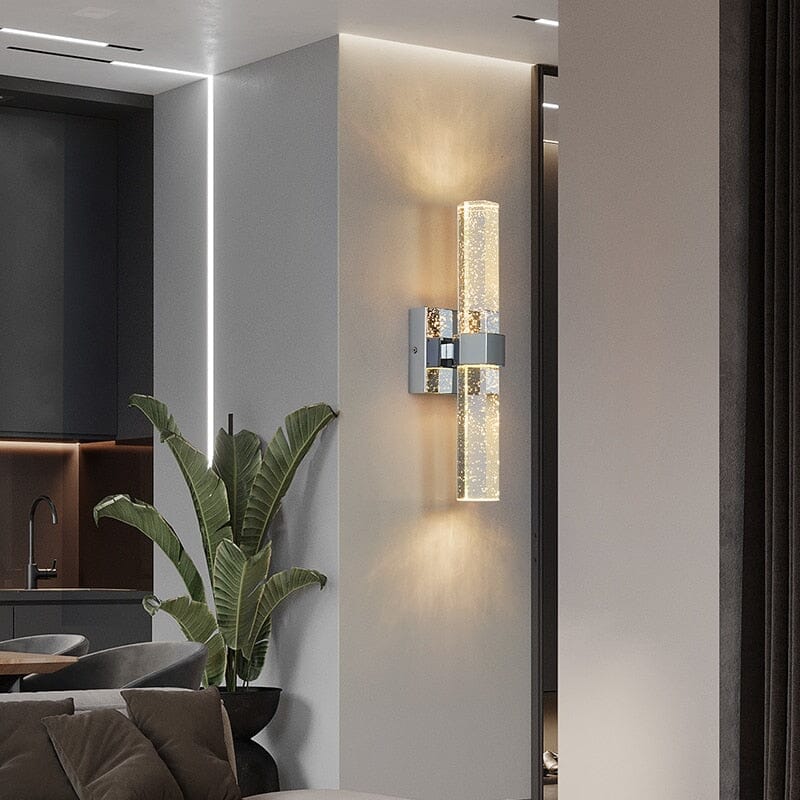 Applique LED da bagno moderna – Design elegante con vetro a bolle e protezione IP44