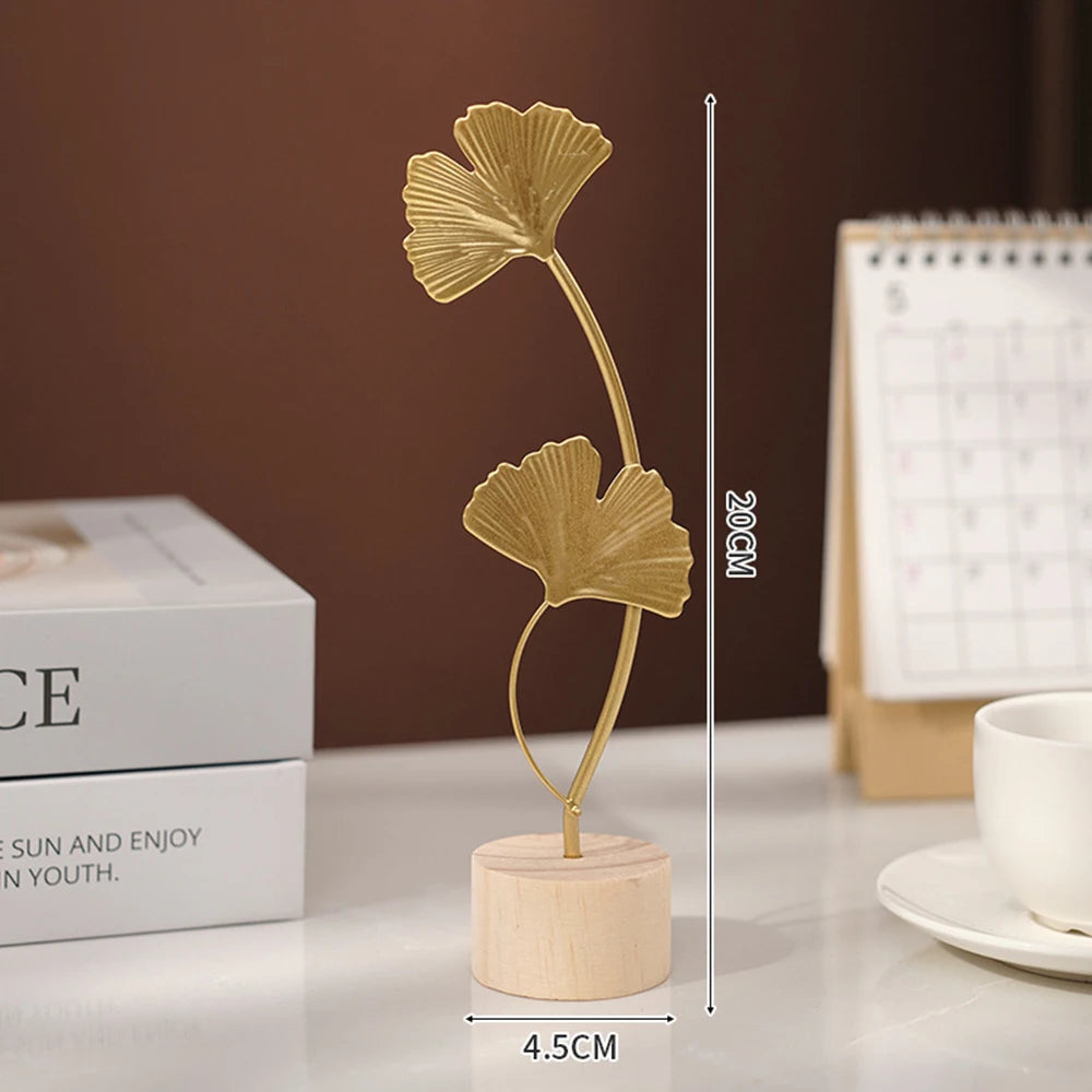 Aurelia Ginkka | Gilded ginkgo leaf sculpture for home & office décor