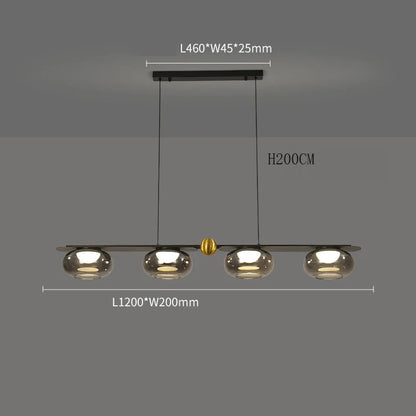 Lampada a sospensione Alexia con 4 cilindri di vetro – Lampada a sospensione LED moderna per sala da pranzo e soggiorno