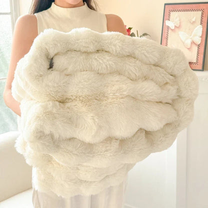 PlushNest | Coperta coccolosa a doppio strato in pelliccia sintetica, extra spessa e morbida