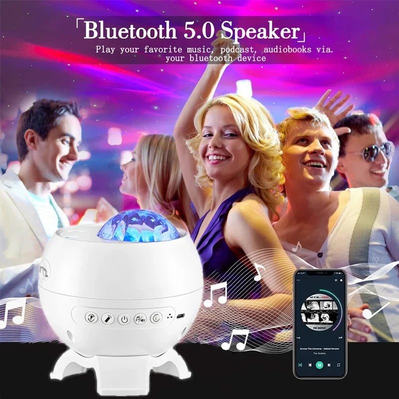 Aurivo | Sternenhimmel Projektor mit Polarlicht, Bluetooth-Lautsprecher und Timer