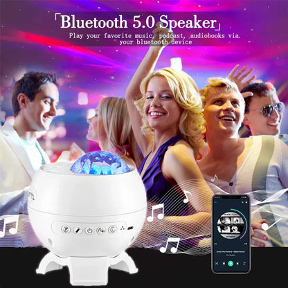 Aurivo | Sternenhimmel Projektor mit Polarlicht, Bluetooth-Lautsprecher und Timer