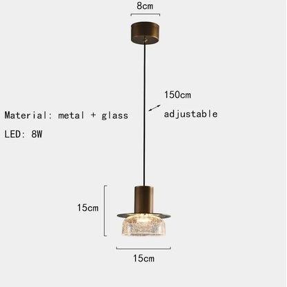 Candelora | Lampada a sospensione moderna in vetro con effetto craquelé