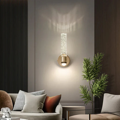 Lampada da parete in cristallo – Lampada da parete glamour con vetro a sfera e struttura in metallo