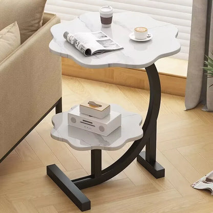 Tivara | Luxury Mini Side Table, Two Levels & Mobile