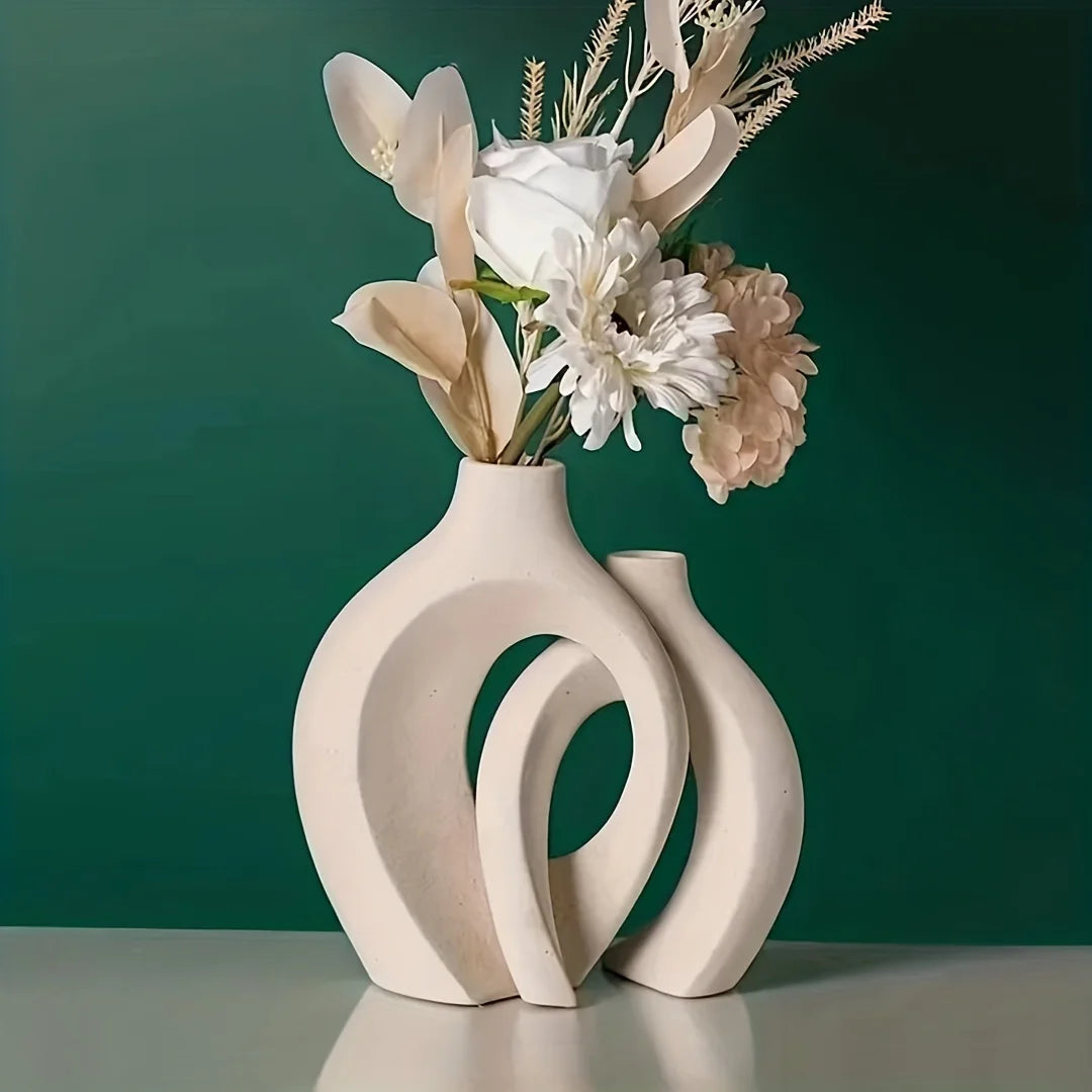 Vaylo Formé | Vaso scultoreo in ceramica stile boho (set da 2)