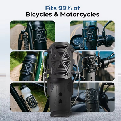 HydraMount | Flaschenhalter für Fahrrad und Motorrad, Montage ohne Werkzeug