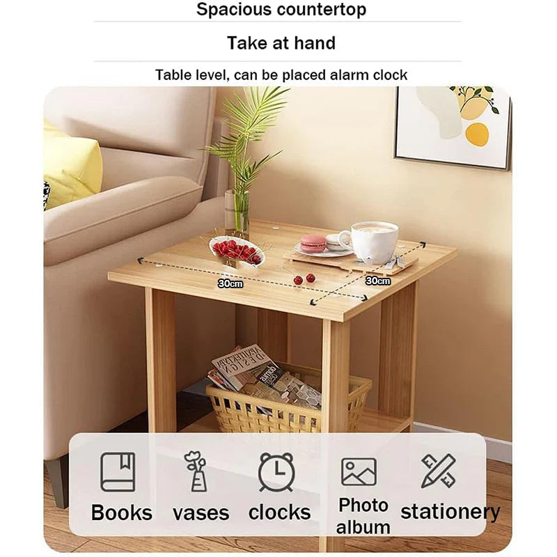 Zenyra | Comodino moderno in legno massiccio con doppio cassetto